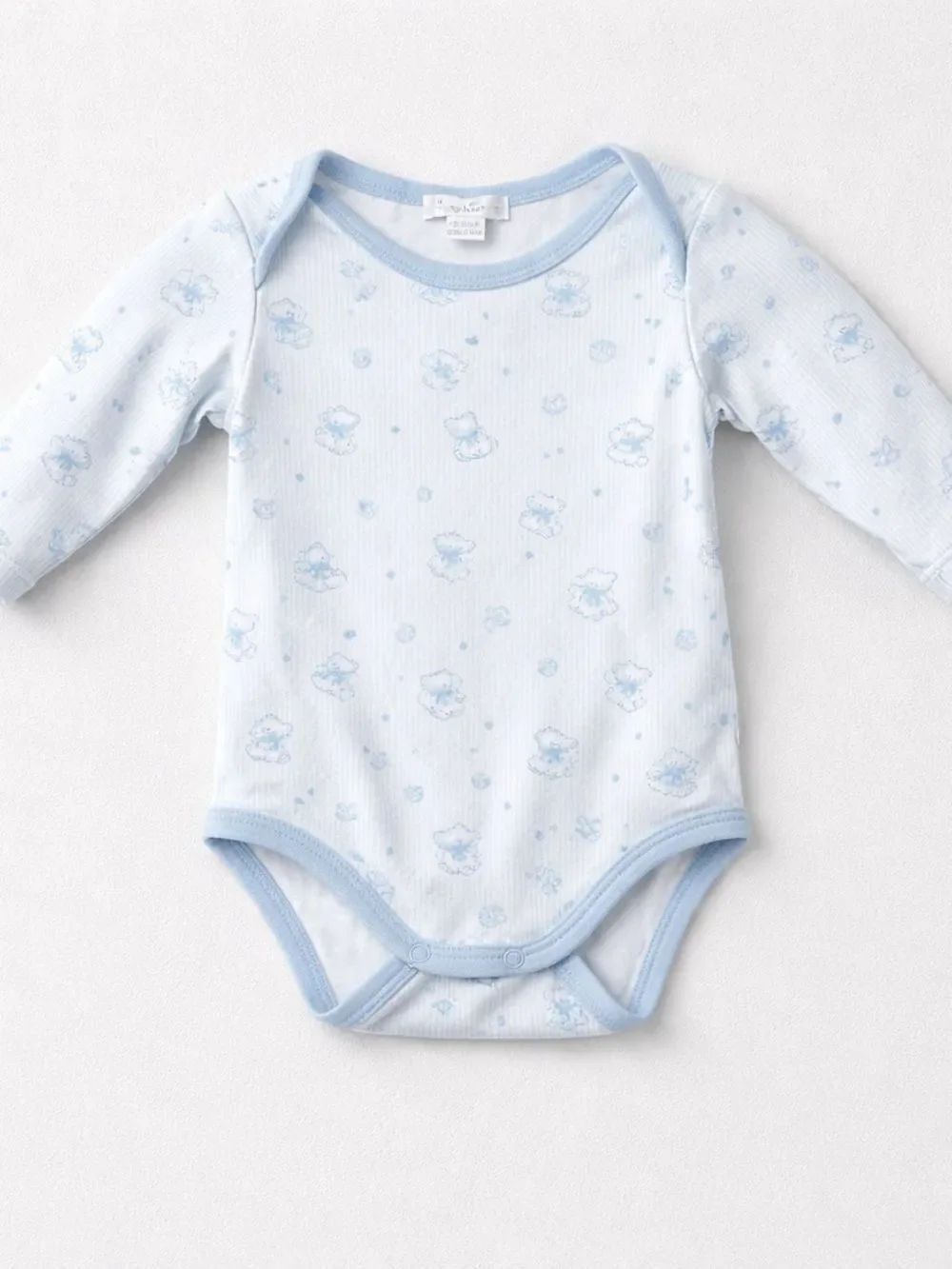 Kissy Kissy blue and white stripe bear print long sleeve bodysuit 3-6 months